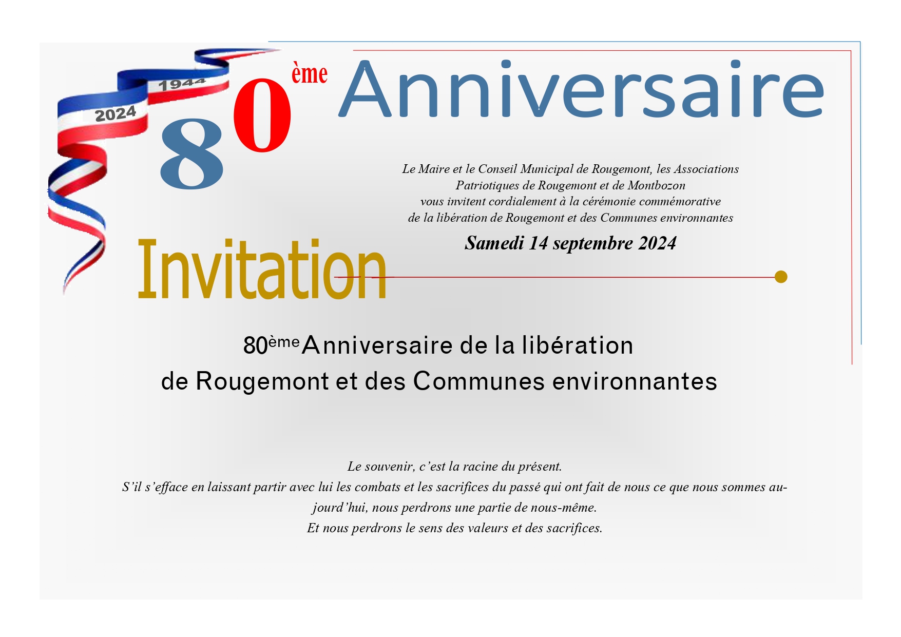 Invitation 80 anniv